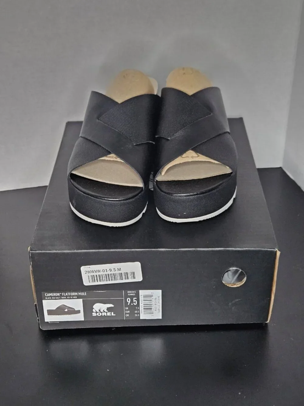 SOREL Cameron Platform Mule – Women’s Size 9.5 – Black